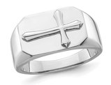 Mens or Ladies Sterling Silver Polished Cross Ring